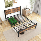 Bed Frame with Wooden Headboard Frames Under Storage
