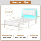 Bed Frames with Storage Headboard and Charging Station