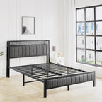 Bed Frames with Storage Headboard and Charging Station