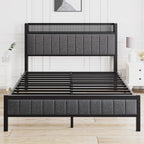 Bed Frames with Storage Headboard and Charging Station
