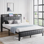 Bed Frames with Storage Headboard and Charging Station