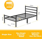 Bed Frames with Headboard 3FT Metal Small Frame