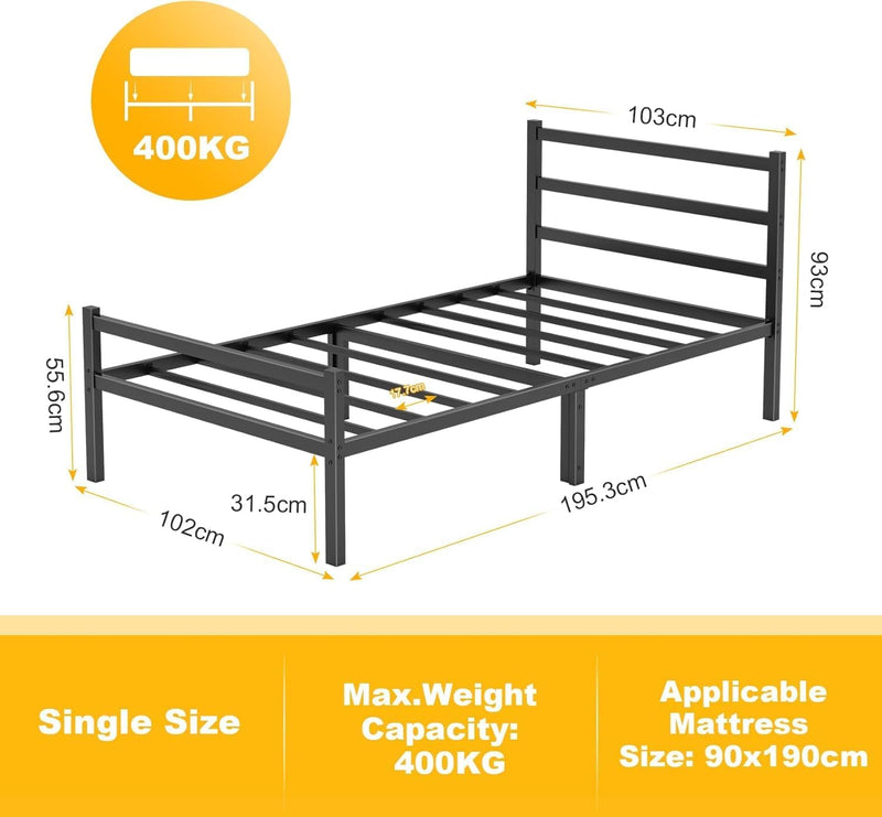 Bed Frames with Headboard Metal Small Frame Storage