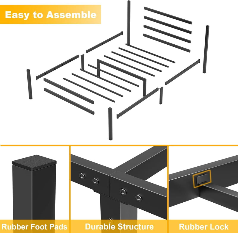 Bed Frames with Headboard Metal Small Frame Storage