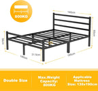Bed Frames with Headboard 3FT Metal Small Frame