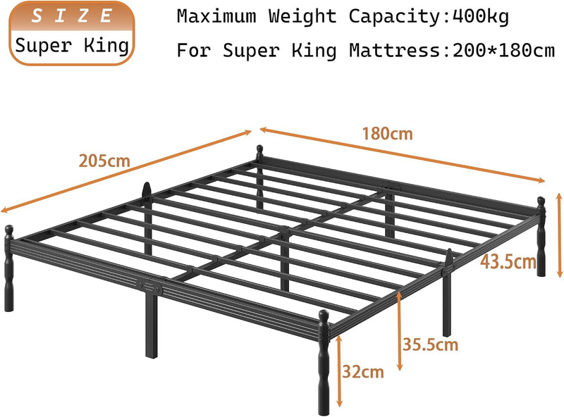 Bed Frames with Mattress Slide Stopper Vintage Style