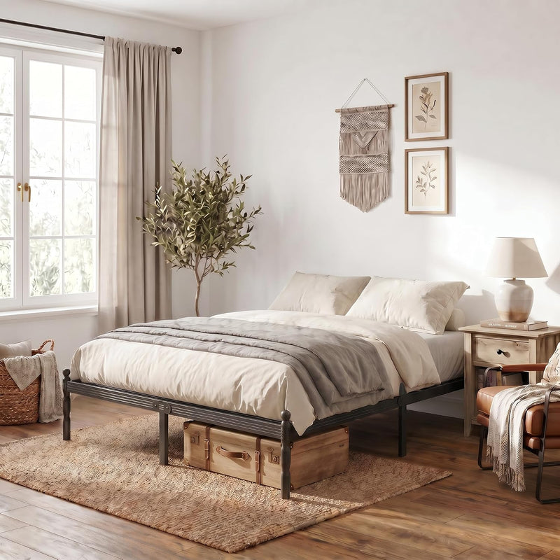 Bed Frames with Mattress Slide Stopper Vintage Style
