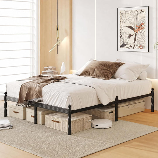 Bed Frames with Mattress Slide Stopper Vintage Style