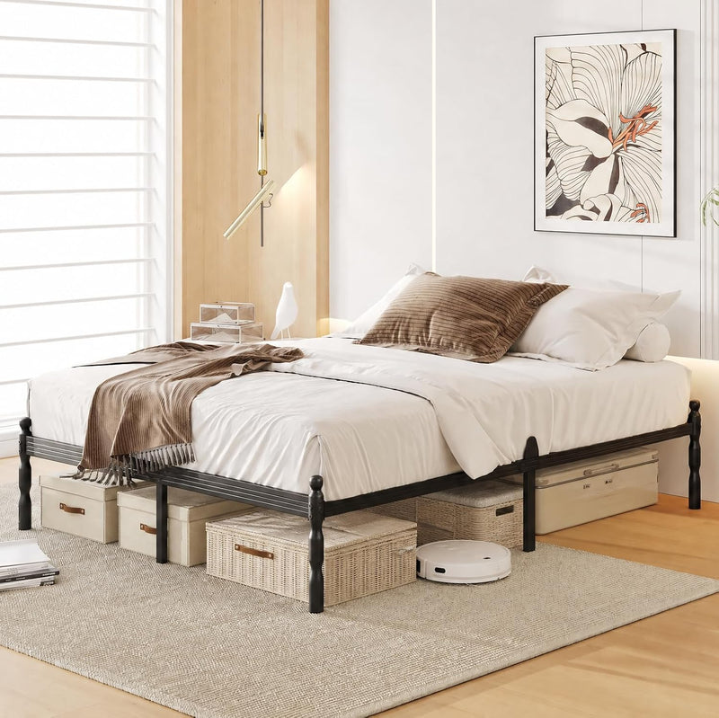 Bed Frames with Mattress Slide Stopper Vintage Style