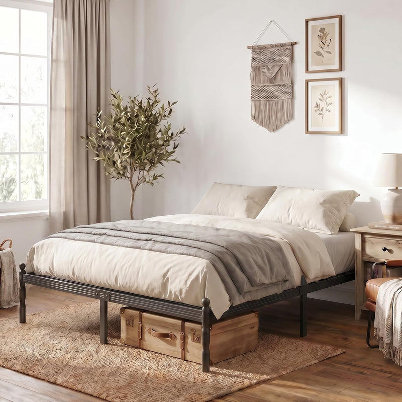 Bed Frames with Mattress Slide Stopper Vintage Style