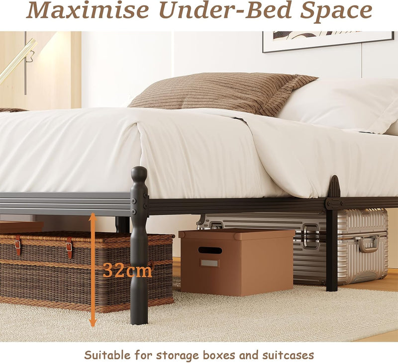 Bed Frames with Mattress Slide Stopper Vintage Style