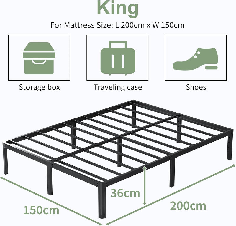 Metal Bed with Round Legs