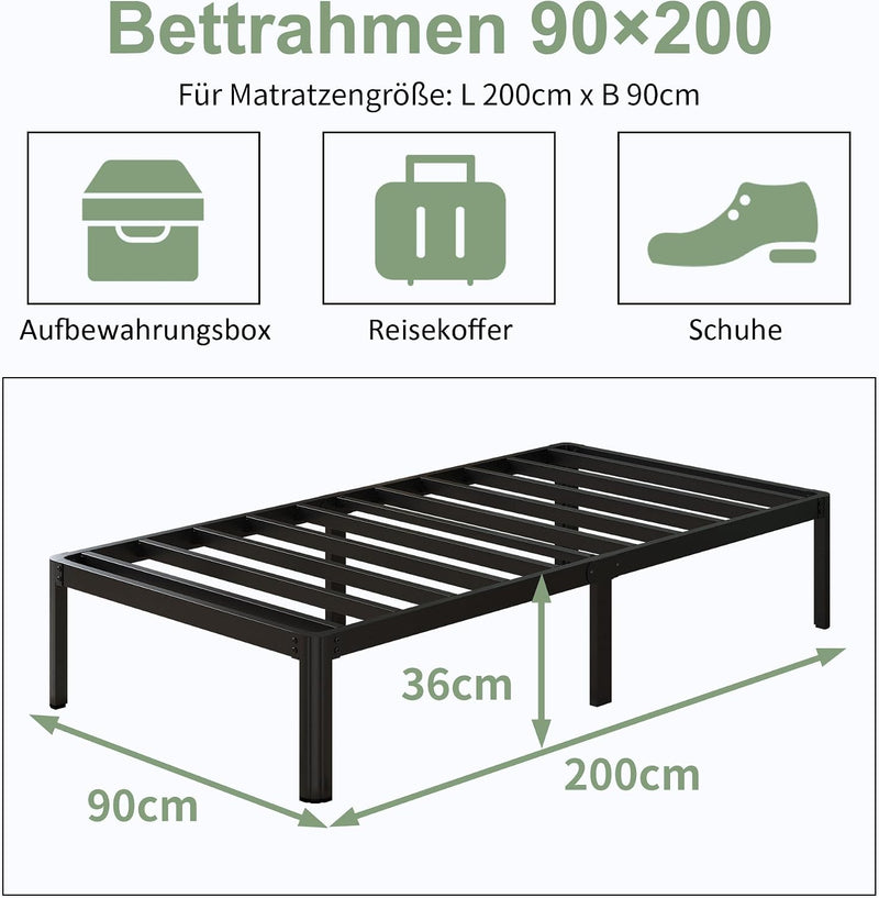 Metal Bed with Round Legs