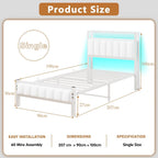 Bed Frames with Storage Headboard and Charging Station