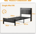 Bed Frames with Storage Headboard and Charging Station