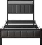 Bed Frames with Storage Headboard and Charging Station