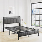 Bed Frames with Storage Headboard and Charging Station