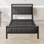 Bed Frames with Storage Headboard and Charging Station