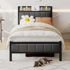 Bed Frames with Storage Headboard and Charging Station