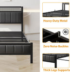 Bed Frames with Storage Headboard and Charging Station