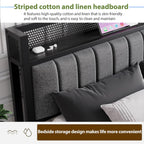 Bed Frames with Storage Headboard and Charging Station