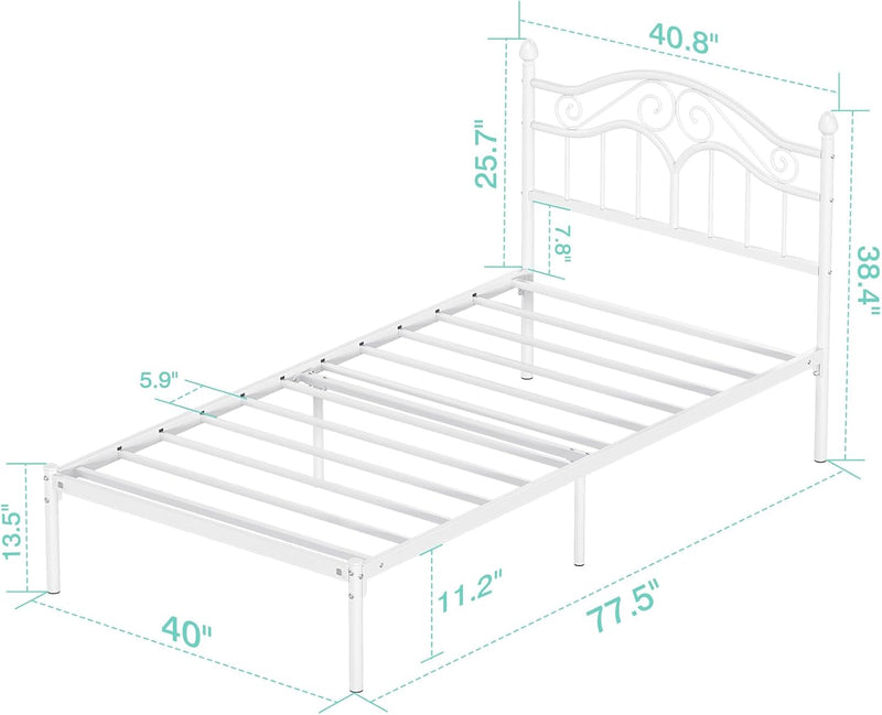Bed Frames with Vintage Headboard Metal Frame