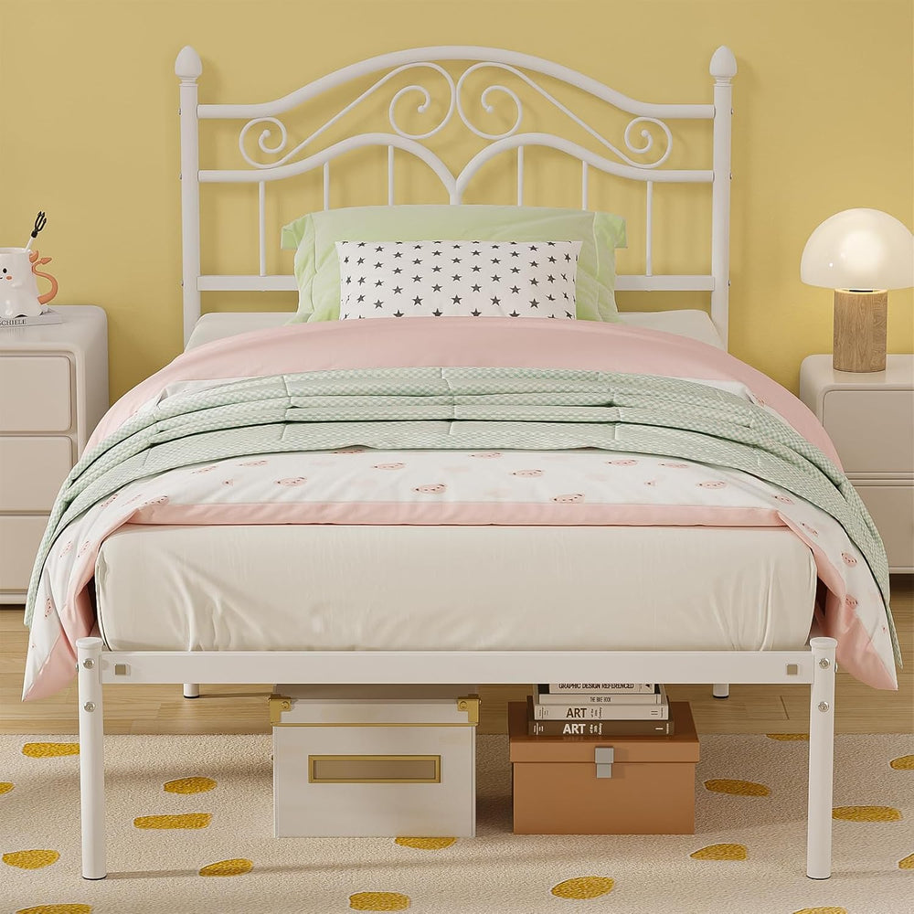 Bed Frames with Vintage Headboard Metal Frame