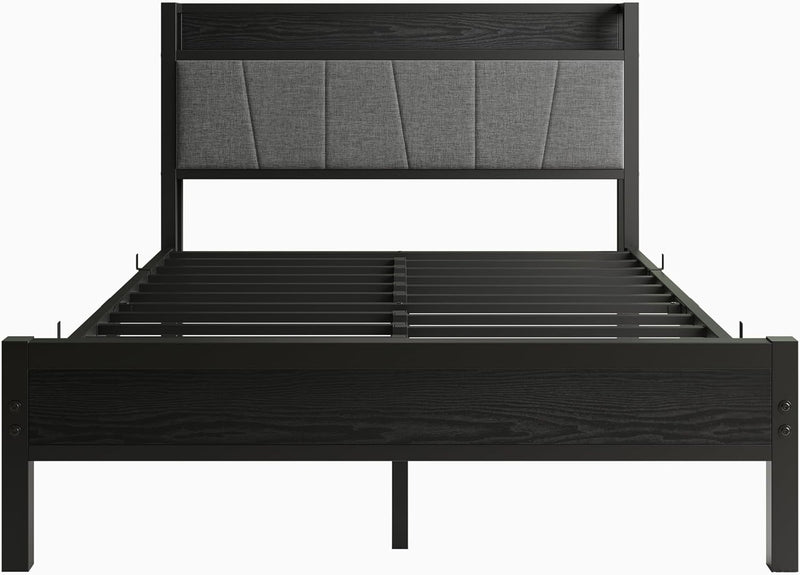 Bed Frames with Wooden Storage Headboard