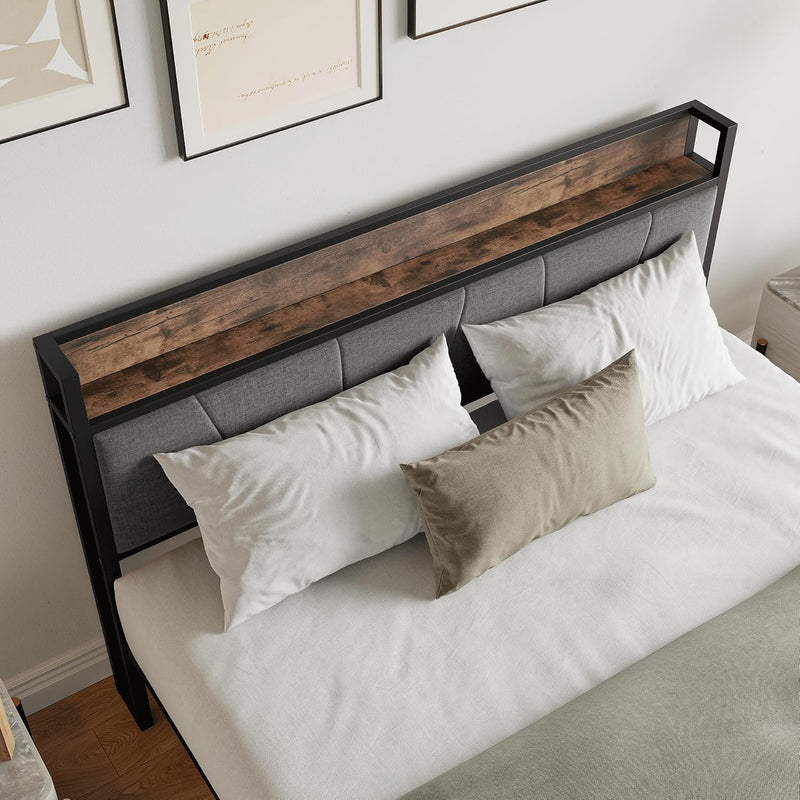 Bed Frames with Wooden Storage Headboard