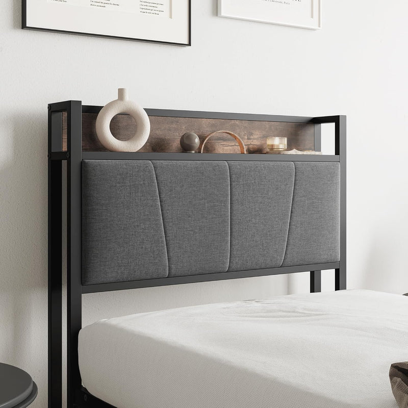 Bed Frames with Wooden Storage Headboard