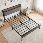 Bed Frames with Wooden Storage Headboard