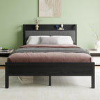 Bed Frames with Wooden Storage Headboard