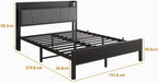 Bed Frames with Wooden Storage Headboard