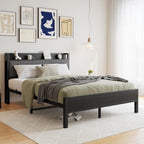 Bed Frames with Wooden Storage Headboard