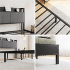 Bed Frames with Wooden Storage Headboard