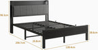 Bed Frames with Wooden Storage Headboard