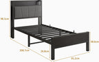 Bed Frames with Wooden Storage Headboard