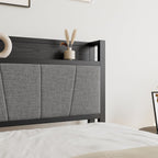 Bed Frames with Wooden Storage Headboard