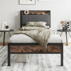 Bed Frames with Wooden Storage Headboard