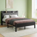 Bed Frames with Wooden Storage Headboard
