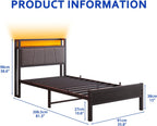Bed Frames with Wooden Storage Headboard