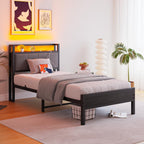 Bed Frames with Wooden Storage Headboard