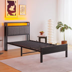 Bed Frames with Wooden Storage Headboard