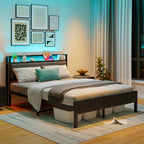 Bed Frames with Wooden Storage Headboard