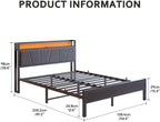 Bed Frames with Wooden Storage Headboard