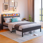 Bed Frames with Wooden Storage Headboard