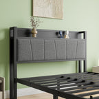 Bed Frames with Wooden Storage Headboard