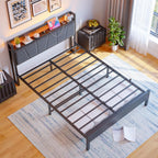 Bed Frames with Wooden Storage Headboard
