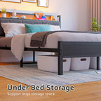 Bed Frames with Wooden Storage Headboard