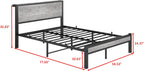 Bed Frames with Wooden Storage Shelf Headboard Metal